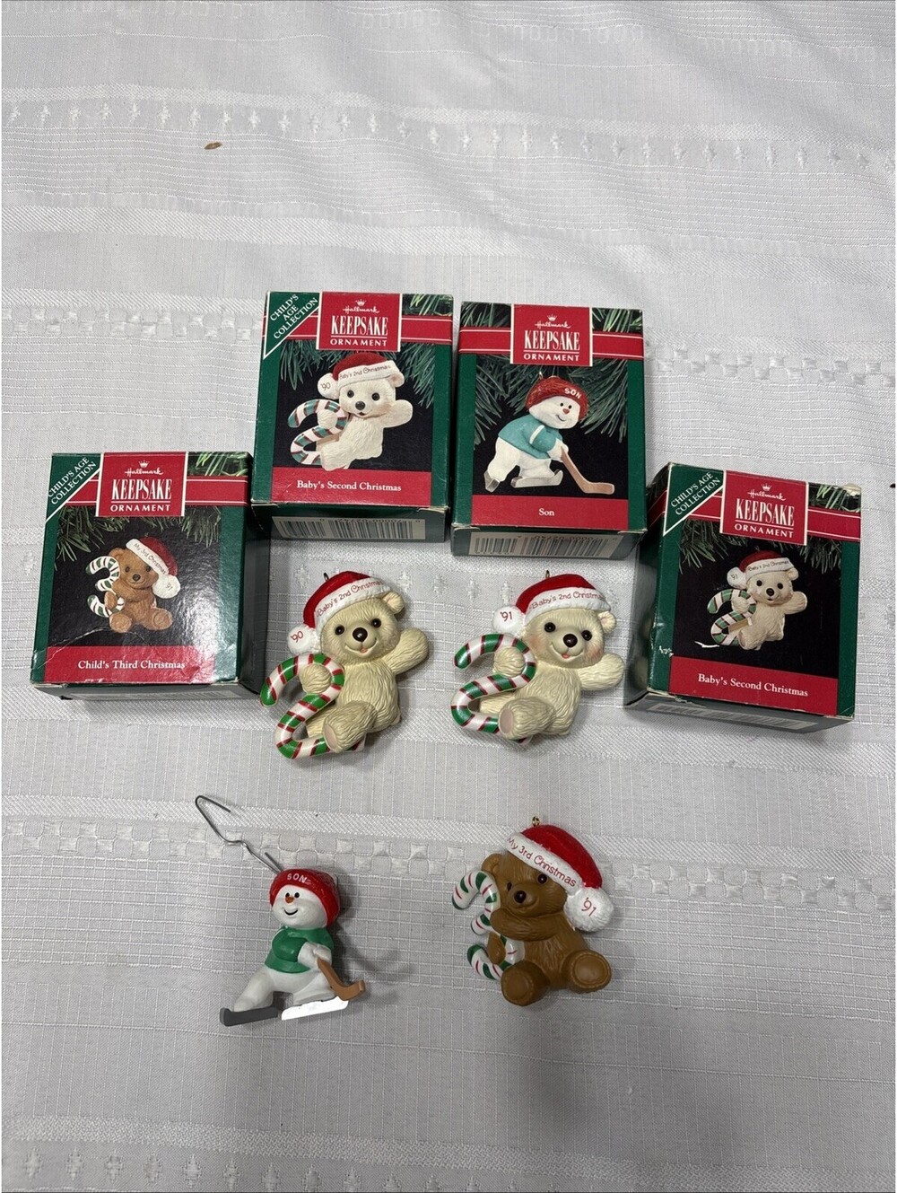 VTG Hallmark Keepsake (1990’s)Christmas Tree Ornament Baby’s Christmas- Lot 4